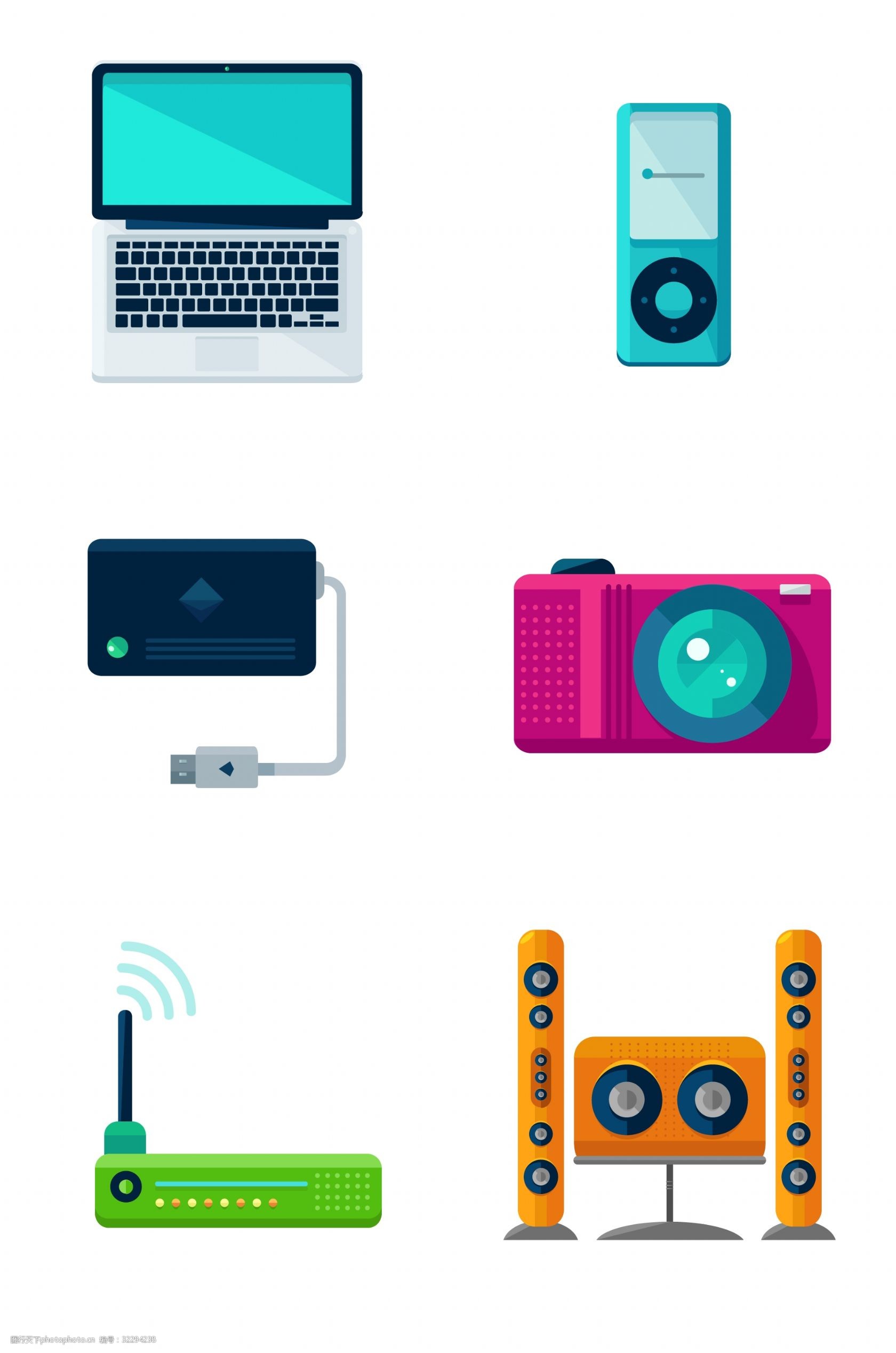 寫實電子產(chǎn)品相關(guān)圖標(biāo)